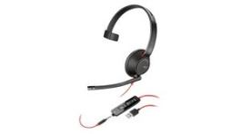 207577-03, Headset, Blackwire 5200, Mono, On-Ear, 8kHz, USB/Stereo Jack Plug 3.5 mm, Black , Poly