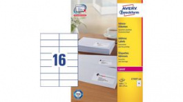 L7182-100, Avery Zweckform L7182-100 Address Labels, 105 x 37 mm, White, Zweckform