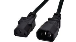 RND 465-00915, Mains Cable IEC 60320 C14 - IEC 60320 C13 3m Black, RND Connect