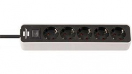 1153250020, Outlet Strip 5 Schuko Type F Black CEE 7/4, Brennenstuhl