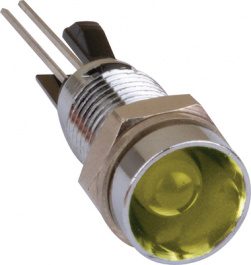 2664.8071, Индикат.лампа: LED; вогнутый; желтый; Oотв: O8мм; латунь; OLED:5мм, Mentor
