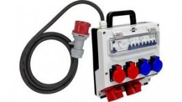 1154892810, Distribution Box, CH Type J (T23) Socket/CH Type J (T25) Socket/CEE Socket, Blue/Red, 16A, Brennenstuhl