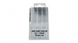 RND 555-00186, Drill Bit Set, HSS, 20pcs, RND Lab