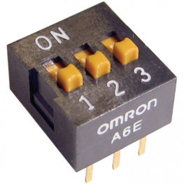 A6E-4104, Переключатель: DIP-SWITCH; Кол-во секций:4; ON-OFF; 0,025A/24ВDC, Omron