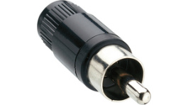 STO 1 SCHWARZ, Вилка; RCA; "папа"; прямой; пайка; черный; никелированные, Lumberg Connect