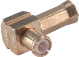 16 MCX-50-2-14/111 NE, Cable plug MCX, angled 50 Ohm, 6 GHz, Male, MCX, Huber+Suhner