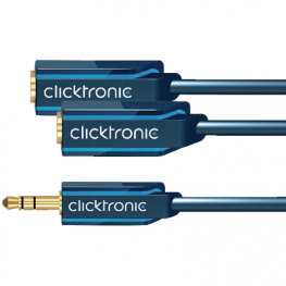 70491, Y-Adapter audio jack 3.5 mm 0.14 m, Clicktronic