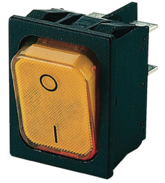 1835.3114, ROCKER; DPST; Положения:2; OFF-ON; 20A/250ВAC; оранжевый; IP40, Marquardt