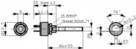 PE30L0FR471MAB, Rotary Potentiometer, 470 Ohm, Soldering lugs, Vishay