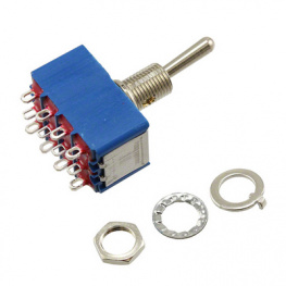5669AB, Miniature Toggle Switch Standard Lever On-Off-On 4P, APEM