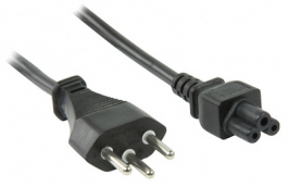 CABLE-733-1.8, Power cable with Switzerland plug - IEC320 C5 1.8 Type 12-Plug C13-Socket 1.8 m, Valueline