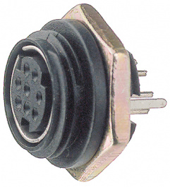 MD04SG, Device socket, Mini-DIN 4 -pin Mini-DIN 4 Soldering Connection, Deltron swiss