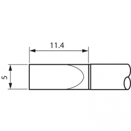 STTC-065, Soldering tip Chisel, length 11.4 mm 5.0 mm, Metcal