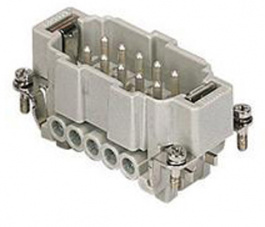 CNEM 10 TX, CNE, 10 poles + earth, male insert, with male contacts, silver plated, ILME