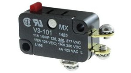 V3-101, Микропереключатель; без рычага; SPDT; 11A/250ВAC; ON-(ON); 1; IP40, Honeywell