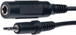 AC122-0,2M/BK-R, Adapter 25 cm, 1 x Jack Connector Stereo 6.3 mm, Maxxtro