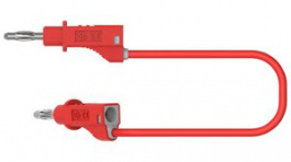 RND 350-00104, 4mm Banana Plug Test Lead 500mm Red, Nickel-Plated Brass, RND Lab
