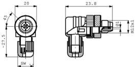 RSCW 5/7, Cable connector, M12 5-pin, Lumberg Automation (Belden brand)