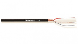 T31 [100 м], Balanced Microphone cable   2 x0.22 mm2 Black, Tasker