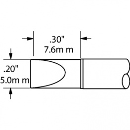 STTC-817, Soldering Tip Chisel 5.0 mm 470 °C, Metcal