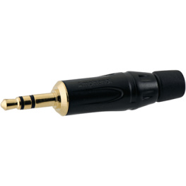 KS3PB-AU, Вилка; Jack 3,5мм; "папа"; stereo; прямой; на провод; пайка; черный, Amphenol