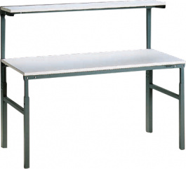 TPH 718 ESD, Workbench with shelf 1800 x 700 mm white, Treston
