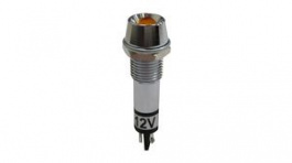 RND 210-00692, LED Indicator, Orange, 8mm, 12VDC, Plug-In Terminal, RND Components