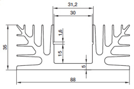 KL-135/37,5/3/SW, Радиатор: штампованный; U; TO3; черный; L: 37,5мм; W: 88мм; H: 35мм, Seifert electronic