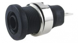 FCR73575B, Гнездо; "банан" 4мм; 24А; 1000ВDC; 24,5мм; черный; никелированные, Cliff