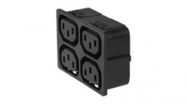 3-103-839, IEC Strip Block 4 Outlets Type F 10A, Schurter