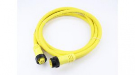 1300100487, Mini-Change A-Size Double-Ended Cordset 3 Poles Male (Straight) to Female (Straight) 16 AWG Yellow TPE 1m, Molex