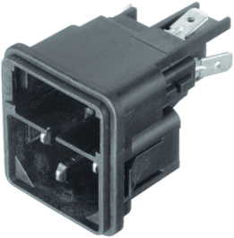 4301.0002, Plug C14 Faston 4.8 x 0.8 mm 10 A/250 VAC Black Snap-In L +, Schurter