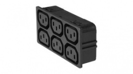3-103-872, IEC Strip Block 6 Outlets Type F 10A, Schurter