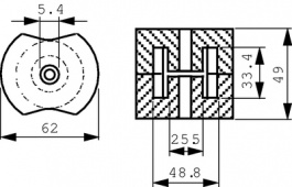 B65684-A-R27 [2 шт], Комплект сердечника PM 62/49 N27 уп-ку=2 ST, TDK-Epcos