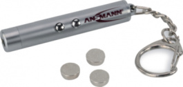 KEYCHAIN LASERPOINTER 2IN1, Key fob torch silver, Ansmann