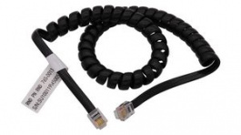 RND 765-00136, Telephone Cable, RJ11 Plug - RJ11 Plug, Coiled, 1.8m, Black, RND Connect
