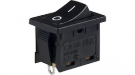 CWSA11AAN2S, Rocker switch, on-off, black, 6 A, NKK Switches (NIKKAI, Nihon)