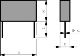 PHE820MB5150MR04, X2 capacitor, 15 nF, 275 VAC, Kemet