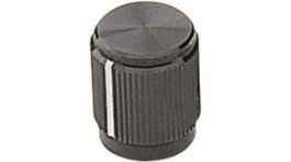 RND 210-00623, Aluminium Knob Black&nbsp;&nbsp;diam.12.7mm White Indication Line, RND Components
