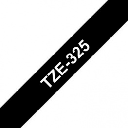 TZE-325, Этикеточная лента 9 mm белый на черном, Brother