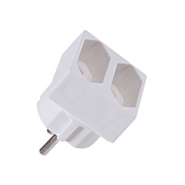 921.271, Socket-outlet adapter 2-pin EU White Protective contact, Bachmann