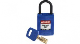 150183, SafeKey Compact Padlock, Keyed Different, Glass Filled Nylon, Blue, Brady