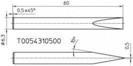 43105, Soldering tip Chisel 6.3 mm, Weller