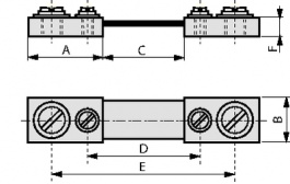 BLOCK SHUNT 5A/50MV, Shunt 5 A, 50 mV class 1.0, Fujita Electric