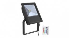 141003, LED Floodlight with Remote 30W RGBW Black, Bailey