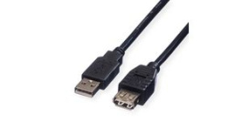 11.02.8960, Cable USB-A Plug - USB-A Socket 3m Black, Roline