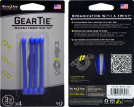 GEAR TIE 3 BLUE, Gear Tie 3" Blue, Nite Ize