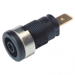 SEB 2620 F6,3 BLACK, Safety socket diam. 4 mm Black CAT III, SKS Kontakttechnik