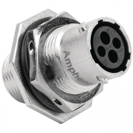 RT0710-2SNH, Jam nut receptacle 2x2P, Amphenol