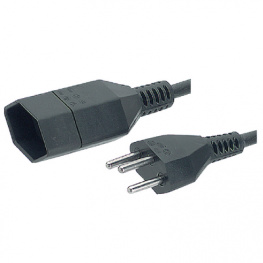 0302153, Extension cables CH Type 12 CH Type 13 Black, Steffen